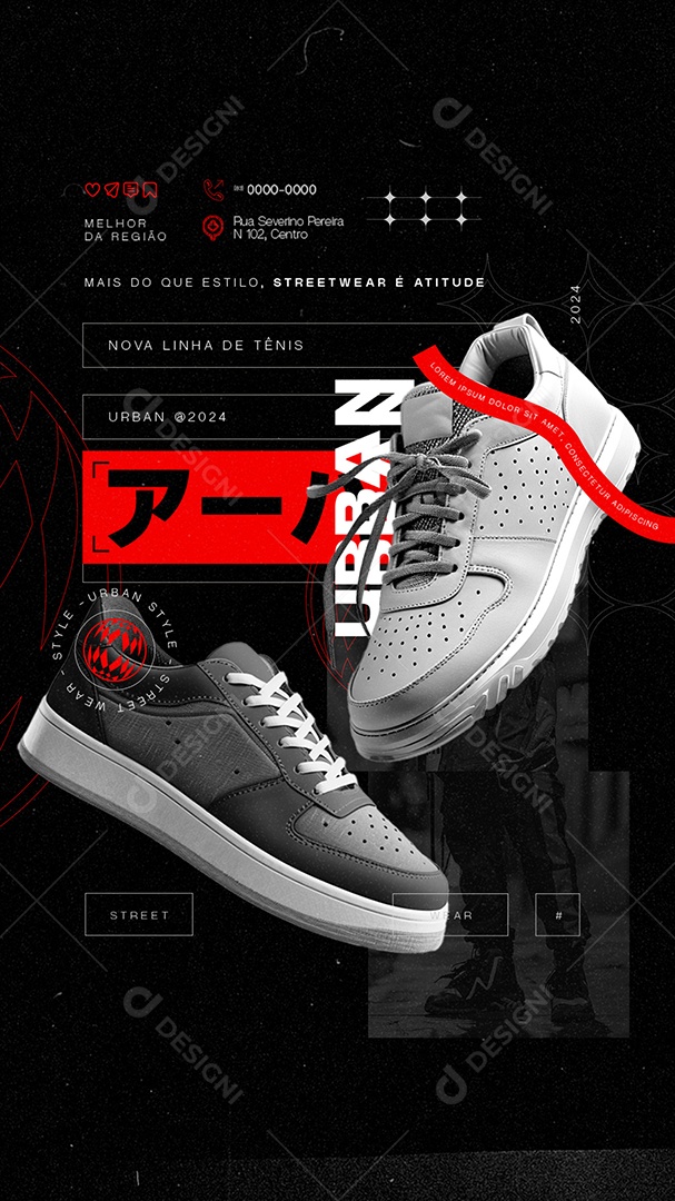 Story Mais do que Estilo Street Wear é Atitude Social Media PSD Editável