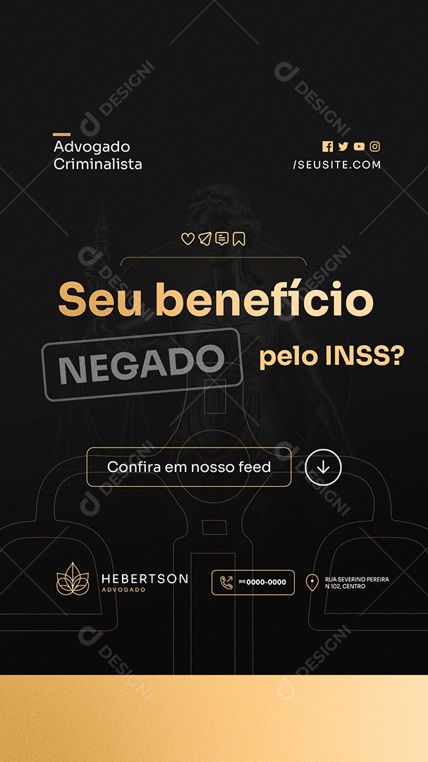Story Seu Benefício pelo INSS Social Media PSD Editável