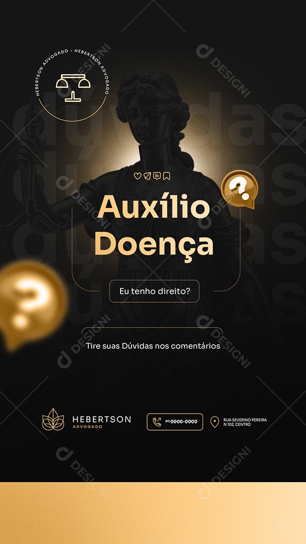 Story Auxílio Doença Social Media PSD Editável