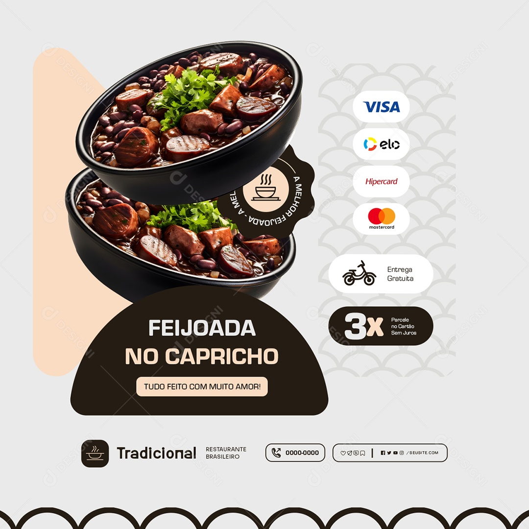 Feijoada no Capricho Social Media PSD Editável