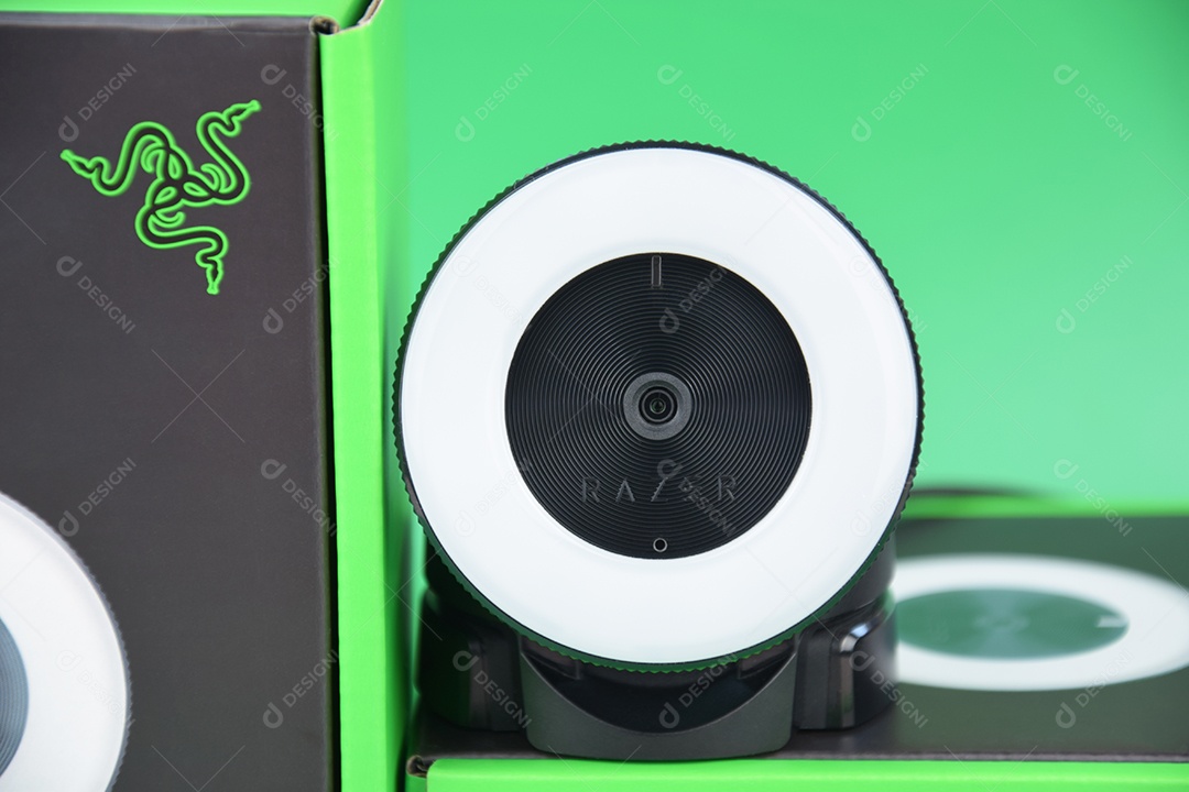 Camera de webcam preta da razer