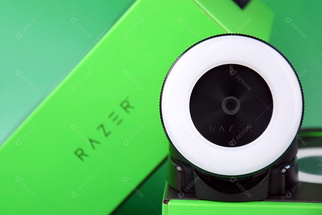 Camera de webcam preta da razer