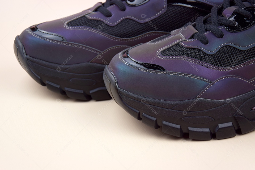 Detalhes da frente de tênis estilo sneaker