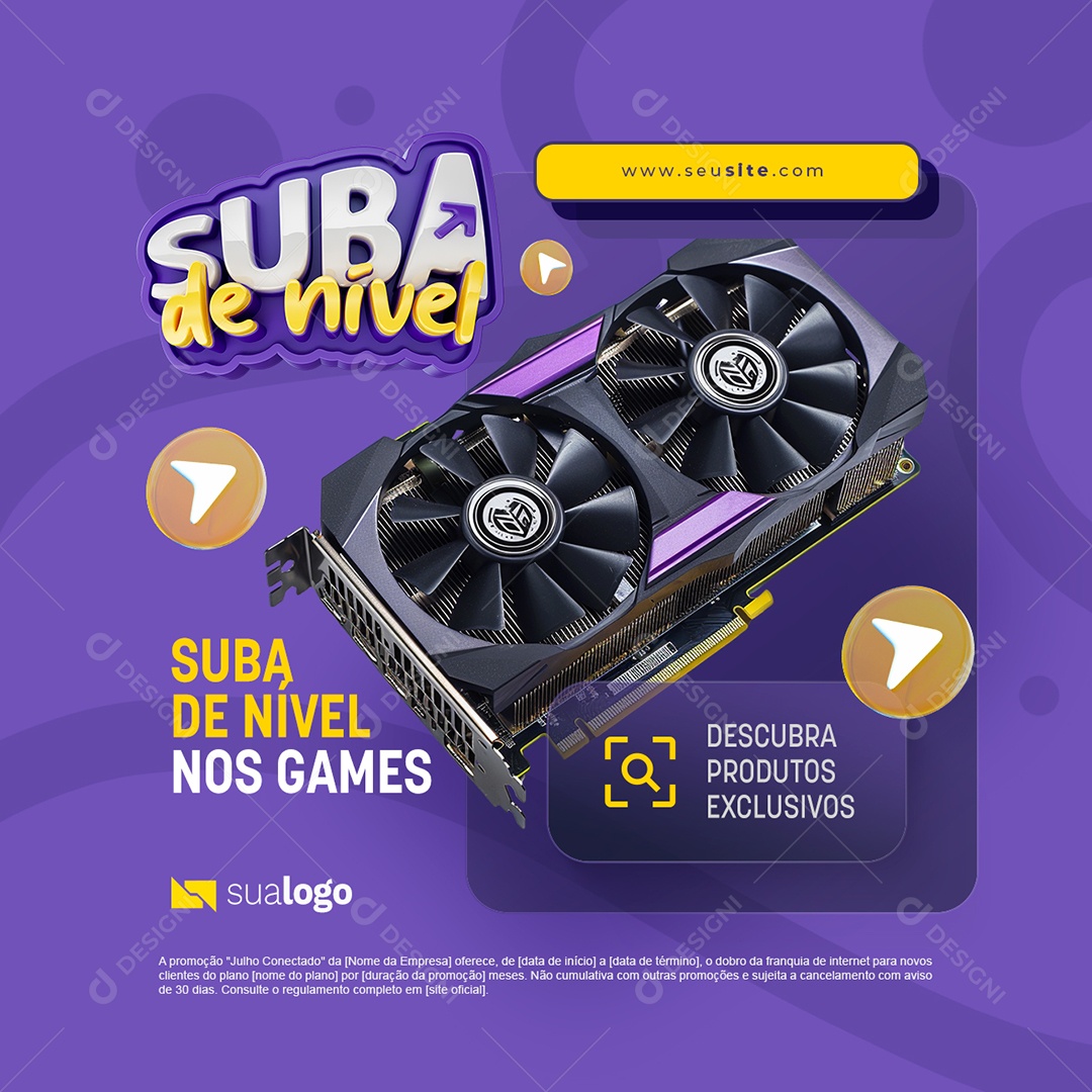 Super de Nível nos Games Social Media PSD Editável