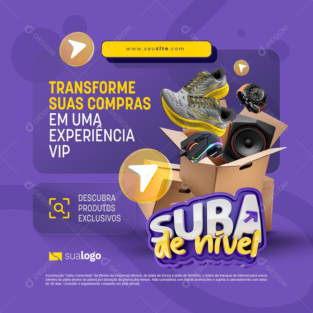 Super de Nível Trasforme suas Compras em uma Experiência Social Media PSD Editável