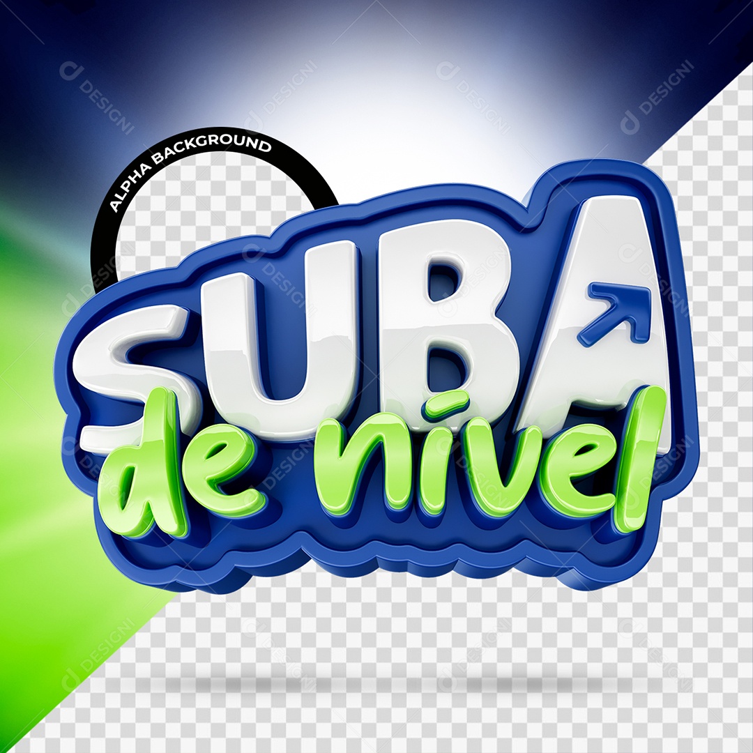 Super de Nível Selo 3D para Composição PSD