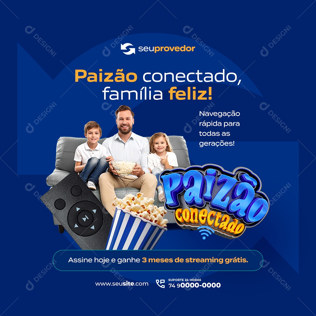 Paizão Conectado seu Provedor Social Media PSD Editável