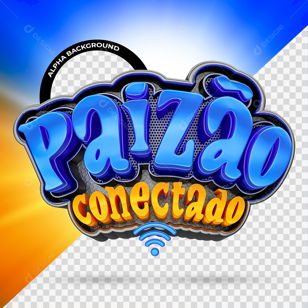 Paizão Conectado Selo 3D para Composição PSD