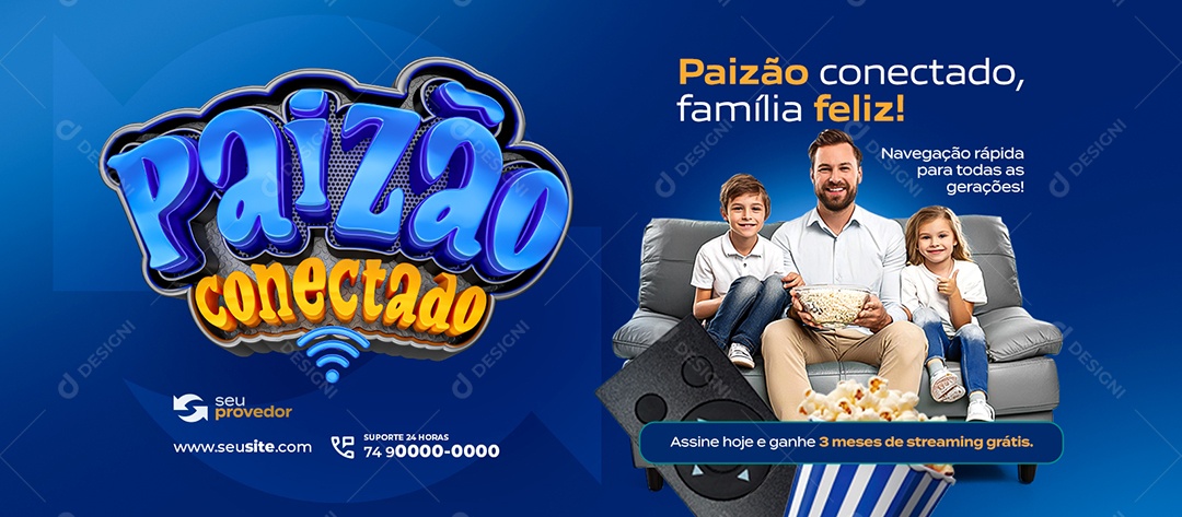 Banner Paizão Conectado Família Feliz Social Media PSD Editável