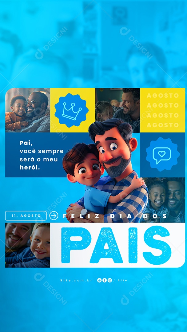 Story 14 de Agosto Dia dos Pais Social Media PSD Editável