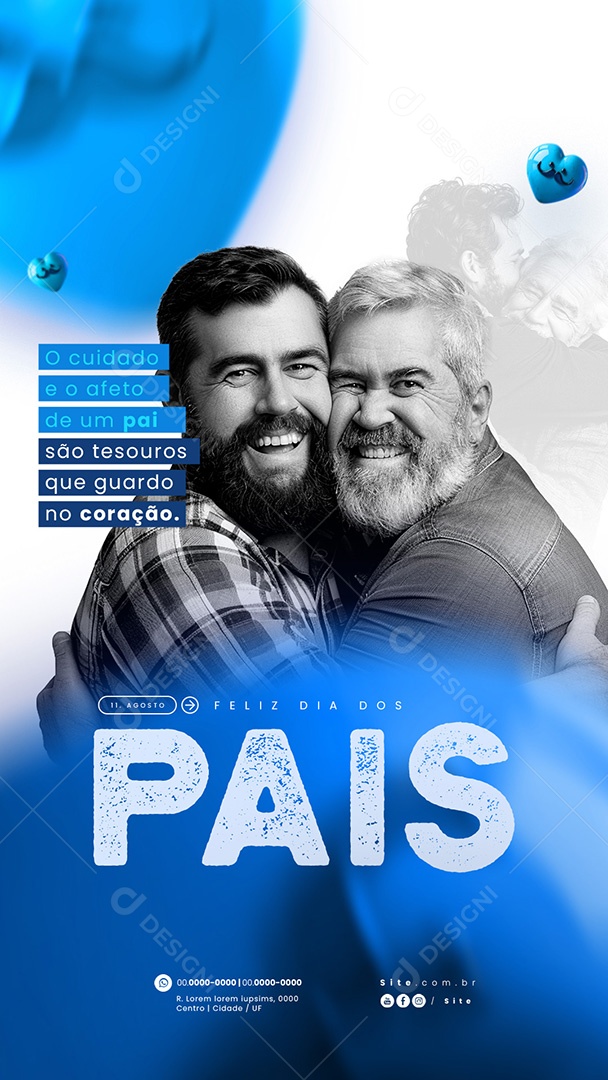 Story Dia Dos Pais 11 de Agosto Tesouro que Guardo no Coração Social Media PSD Editável