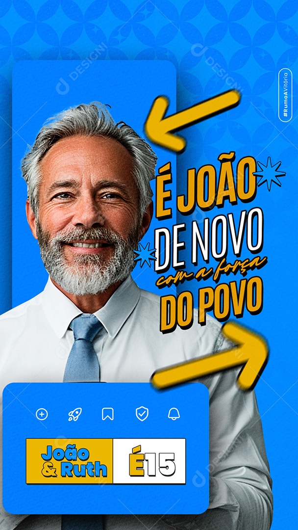 Story Política Eleições é João de Novo Com a Força do Povo Social Media PSD Editável