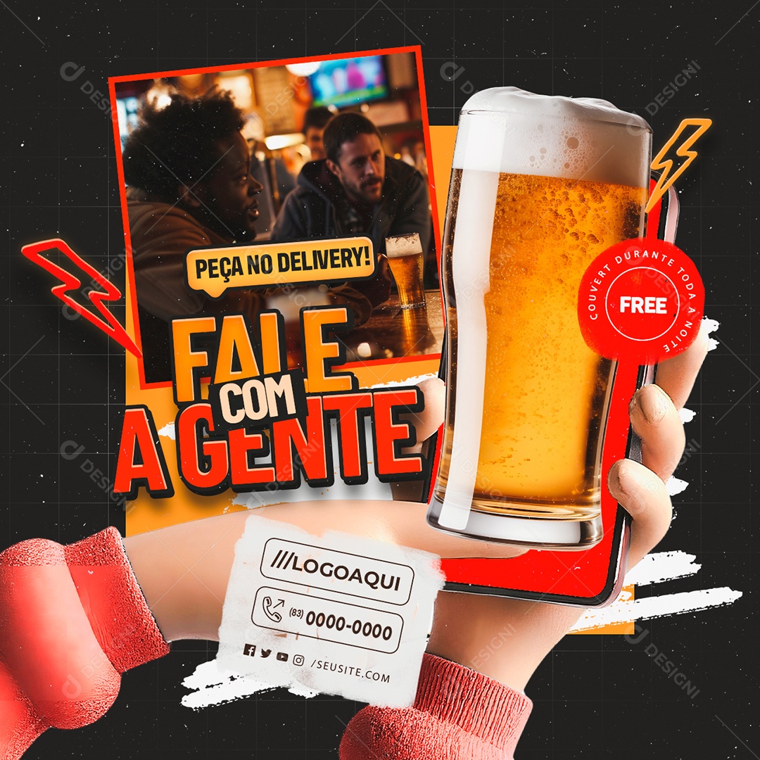 Fale Com a Gente Social Media PSD Editável