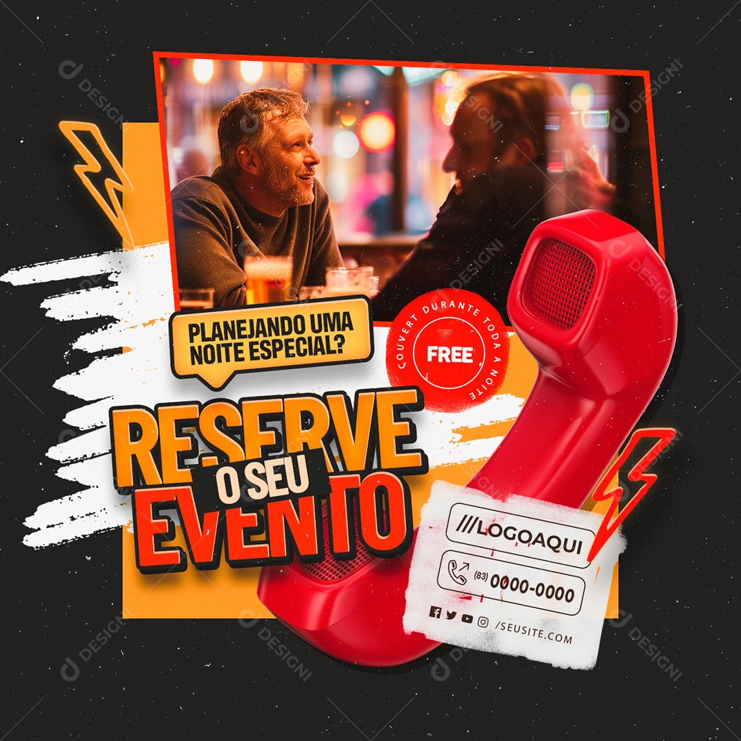 Reserve seu Evento Social Media PSD Editável