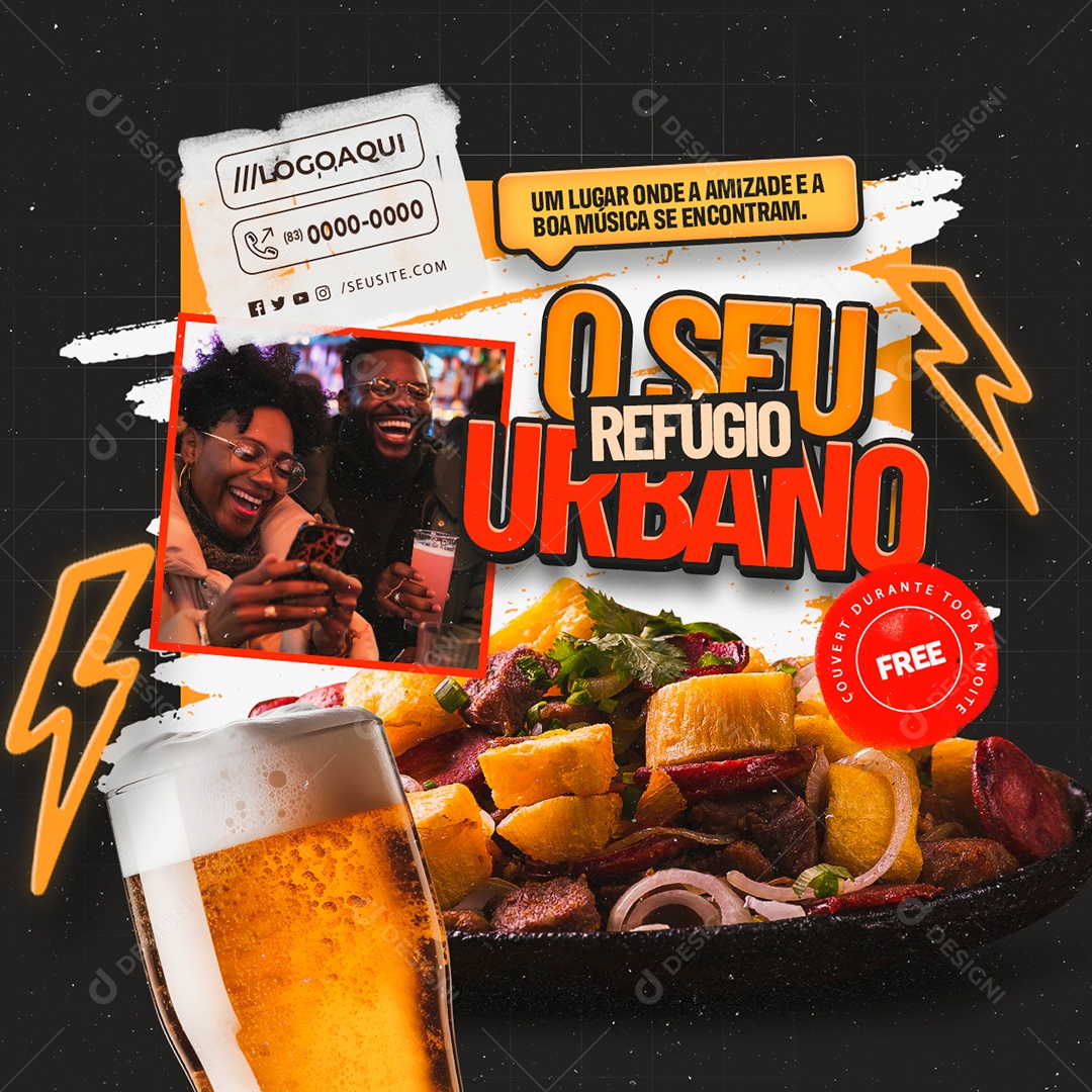 O seu Refúgio Urbano Social Media PSD Editável