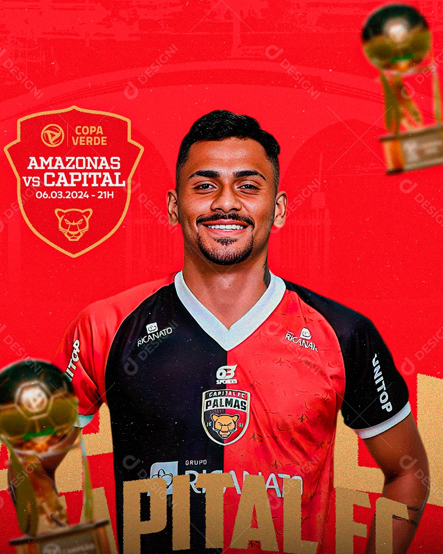 Flyer Matchday Capital Fc Copa Verde Social Media PSD Editável