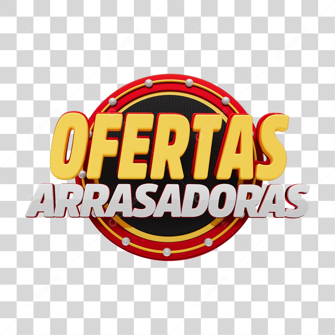 Ofertas Arrasadoras Selo 3D Para Composição PNG Transparente