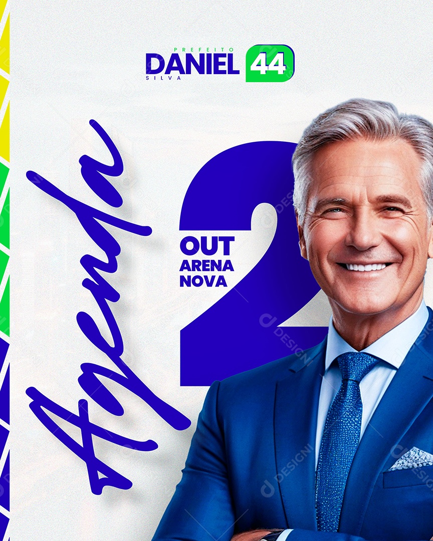 Política Vereador Daniel Silva Agenda Social Media PSD Editável