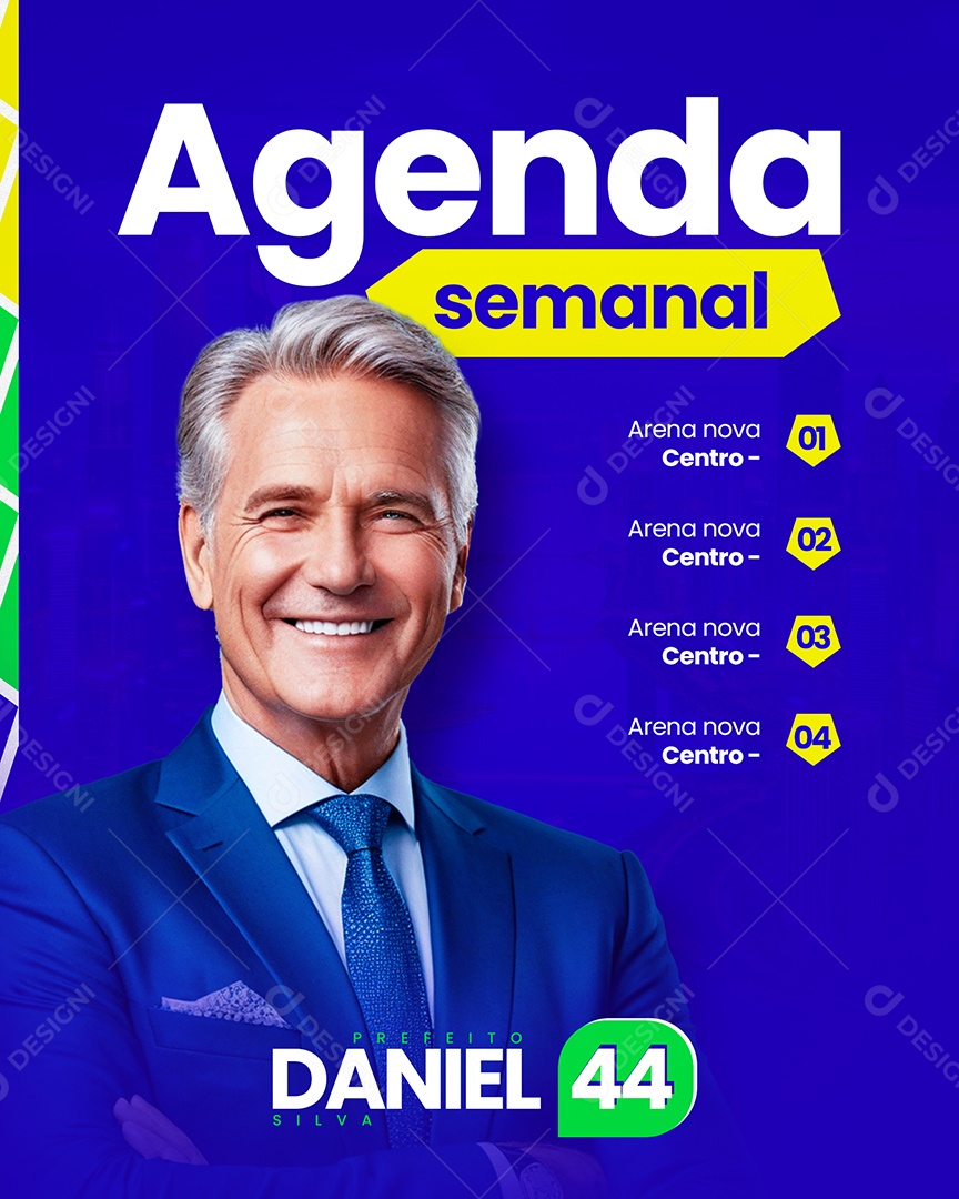 Política Vereador Daniel Silva Agenda Semanal Social Media PSD Editável