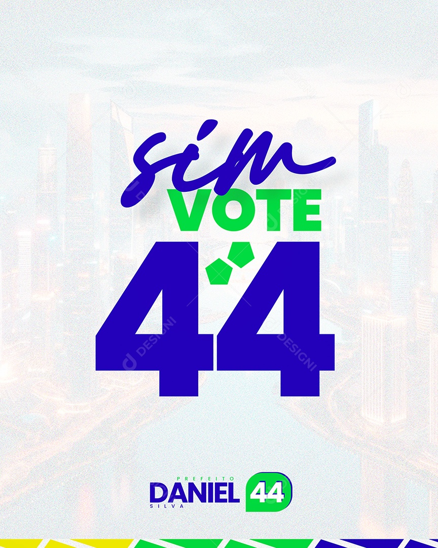 Política Vereador Daniel Silva Sim Vote Social Media PSD Editável