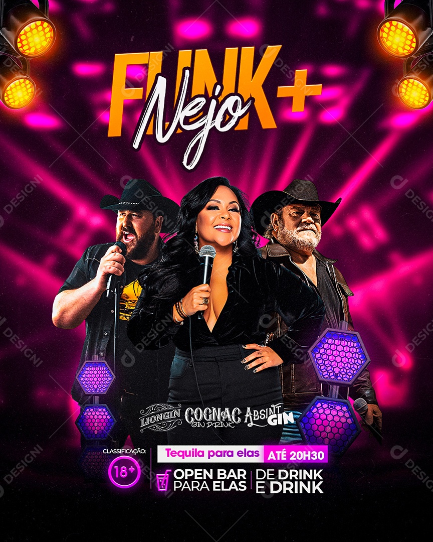 Flyer Funk mais Nejo ArtistaS Social Media PSD Editável