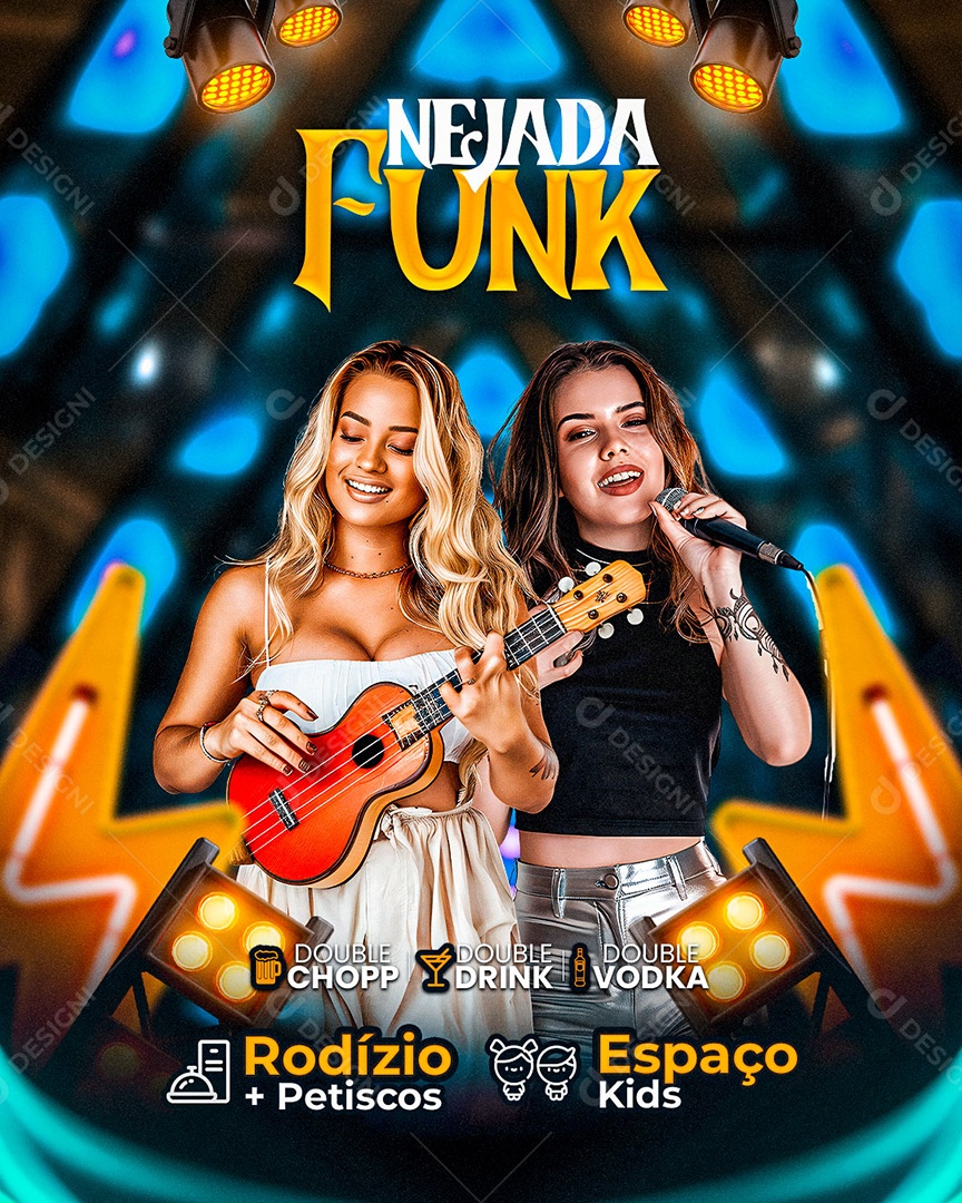 Flyer Funknejada Artistas Social Media PSD Editável