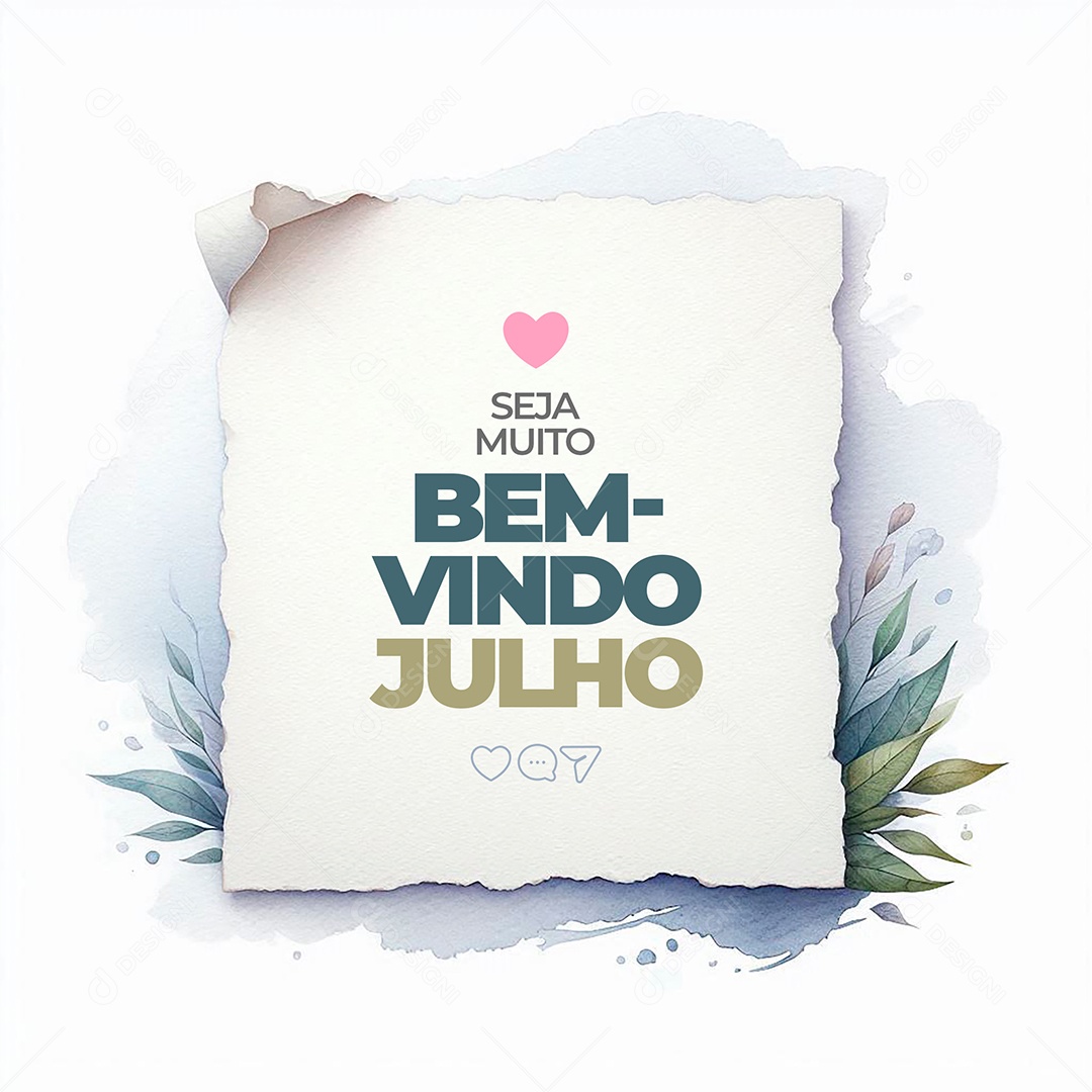 Seja Muito Bem Vindo Julho Social Media PSD Editável
