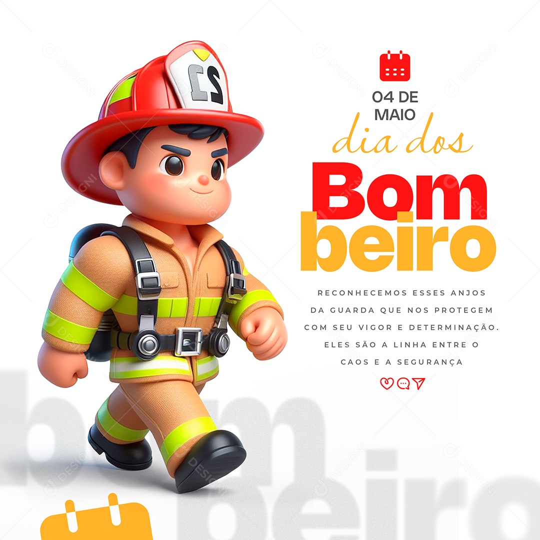 Firefighters Day May 4th Social Media PSD Editable