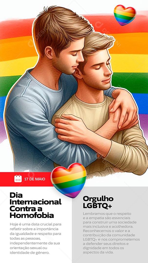 Story Dia Internacional Contra a Homofobia 17 de Maio Social Media PSD Editável