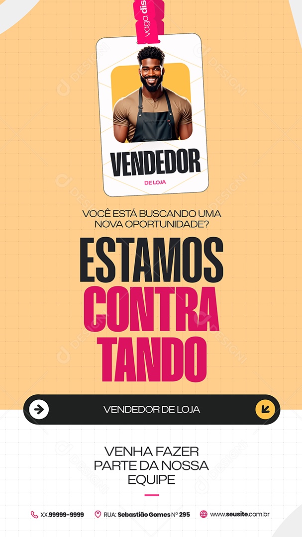 Story Vaga de Emprego Vendedor de Loja Social Media PSD Editável