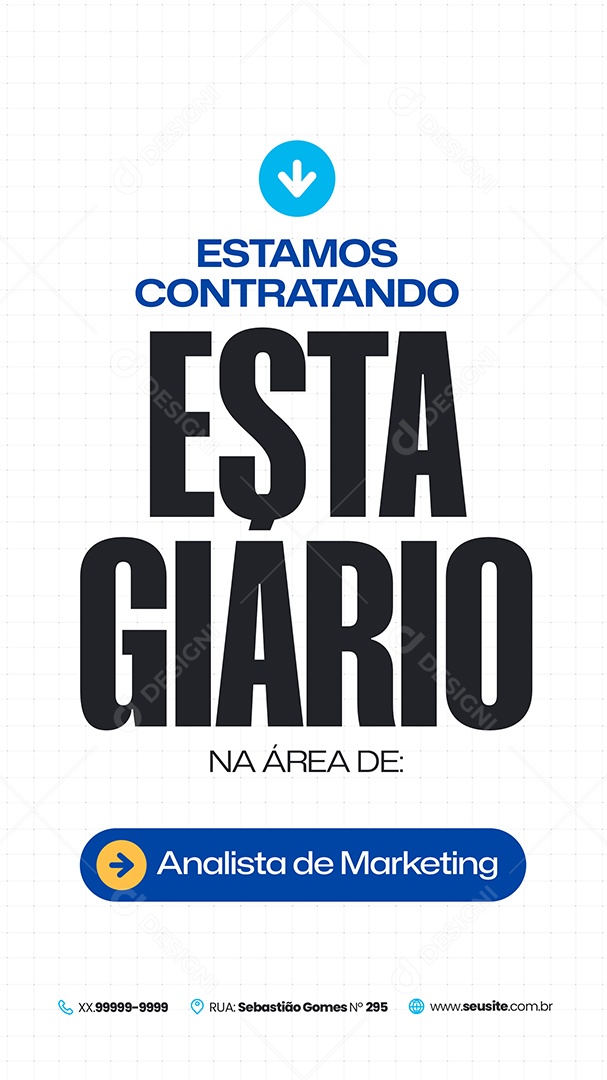 Story Vaga de Emprego Analista de Marketing Social Media PSD Editável