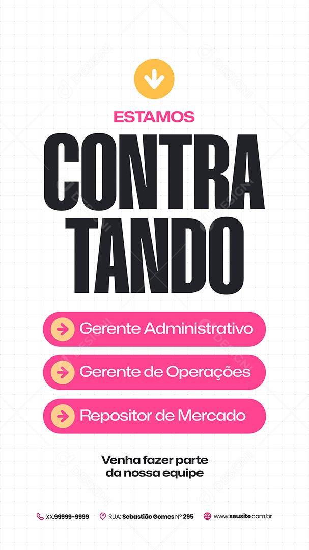 Story Vaga de Emprego Gerente Administrativo Social Media PSD Editável