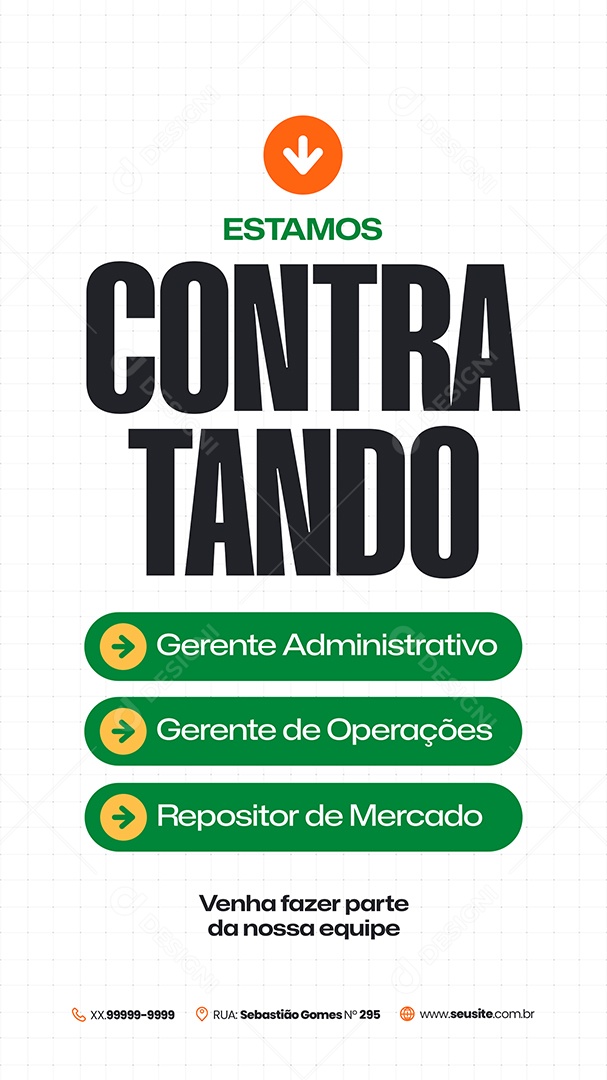 Story Vaga de Emprego Gerente Administrativo Social Media PSD Editável