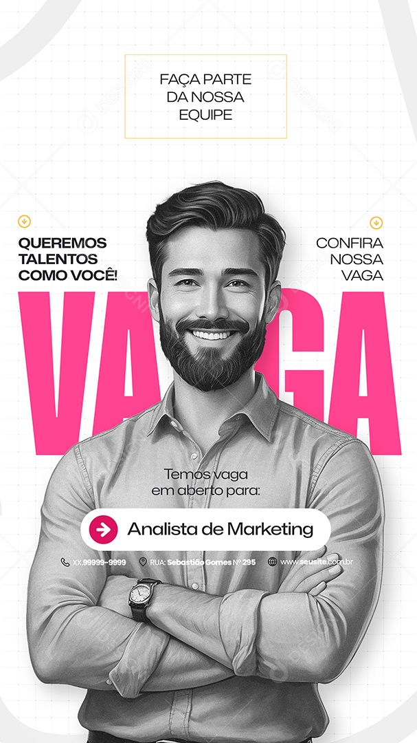 Story Vaga de Emprego Analista de Marketing Social Media PSD Editável