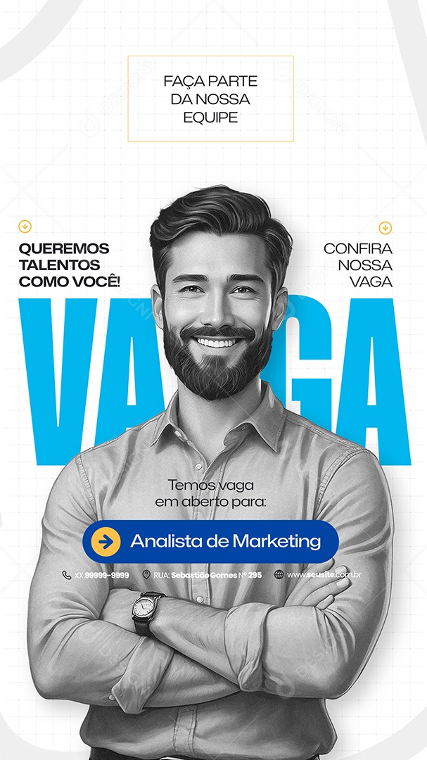 Story Vaga de Emprego Analista de Marketing Social Media PSD Editável