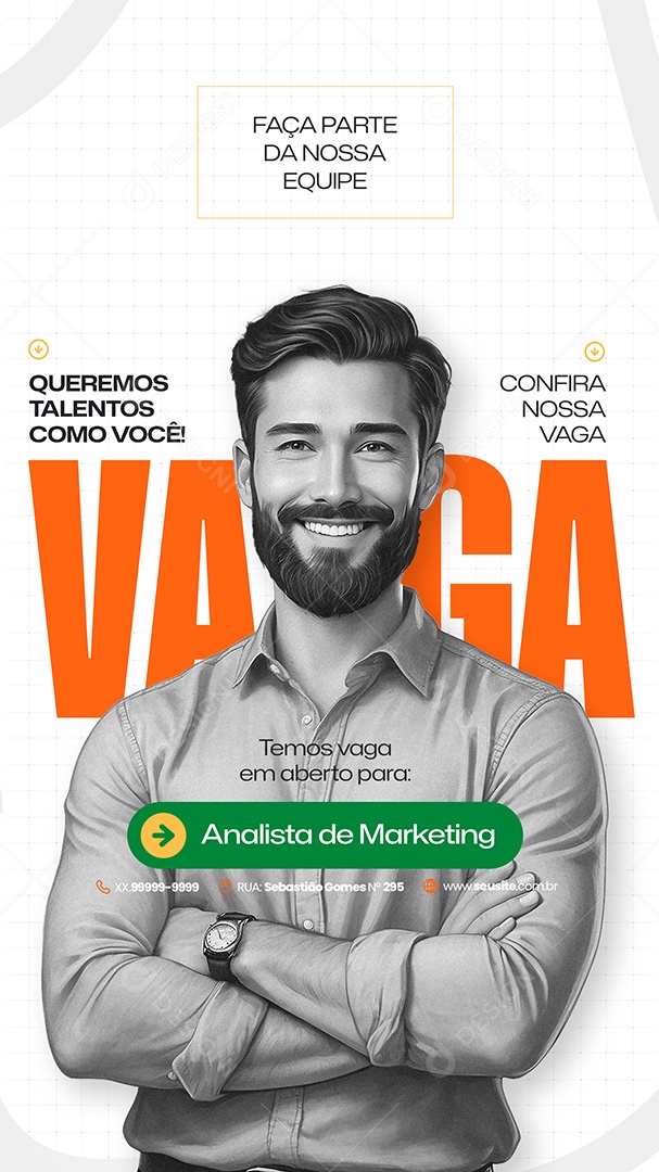 Story Vaga de Emprego Analista de Marketing Social Media PSD Editável