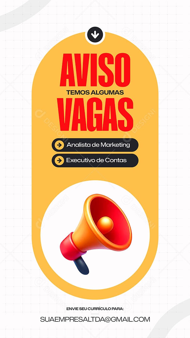 Story Vaga de Emprego Analista de Marketing Social Media PSD Editável