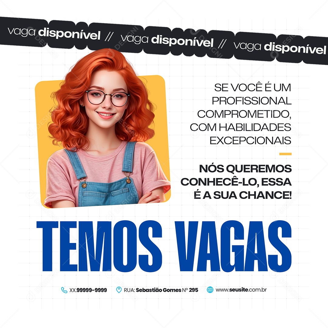 Vaga de Emprego Analista de Marketing Social Media PSD Editável