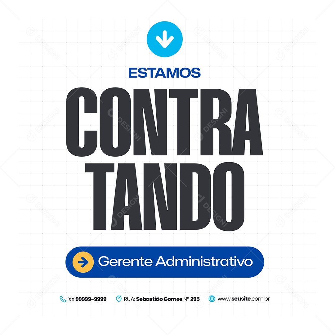 Social Media Vaga de Emprego Gerente Administrativo PSD Editável