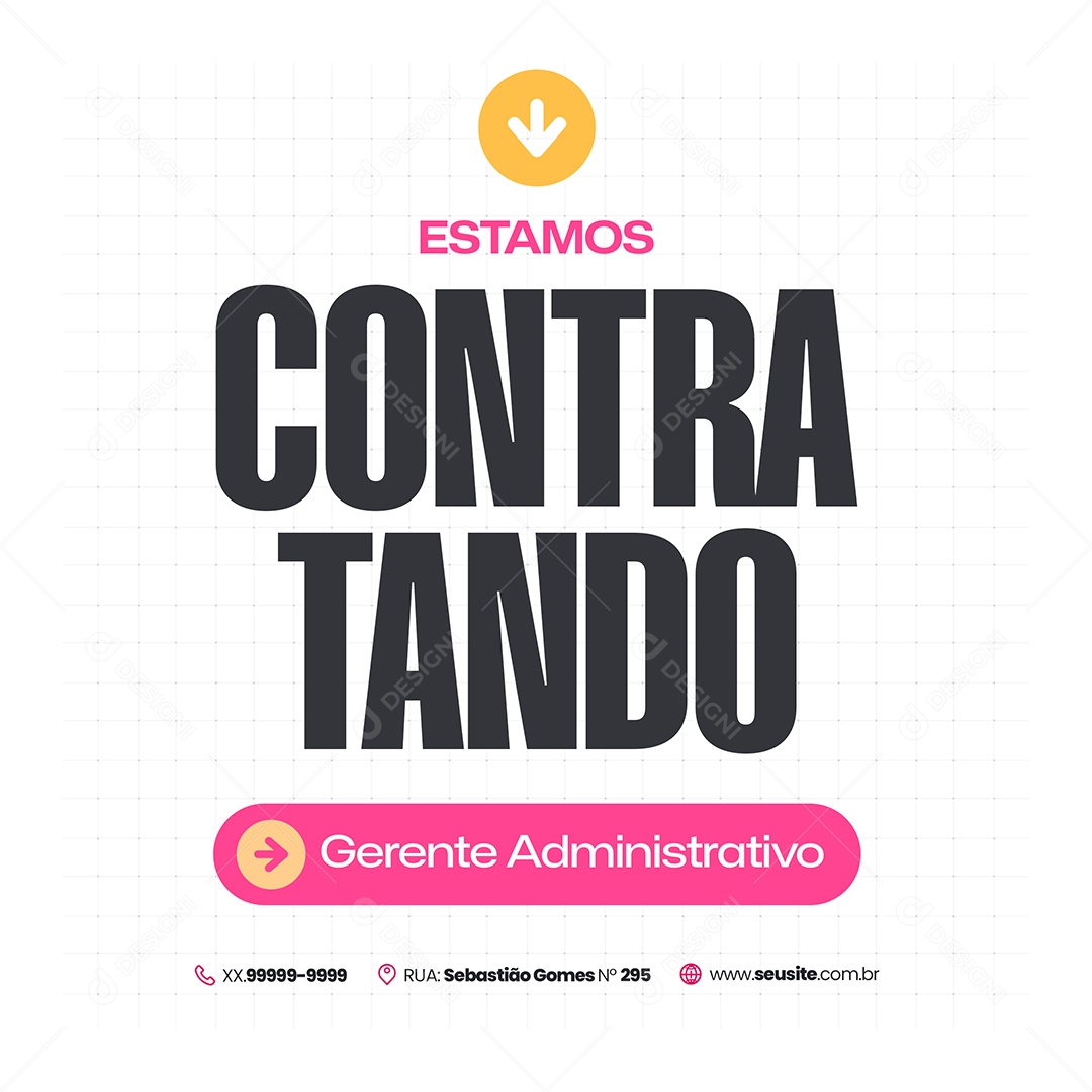 Social Media Vaga de Emprego Gerente Administrativo PSD Editável