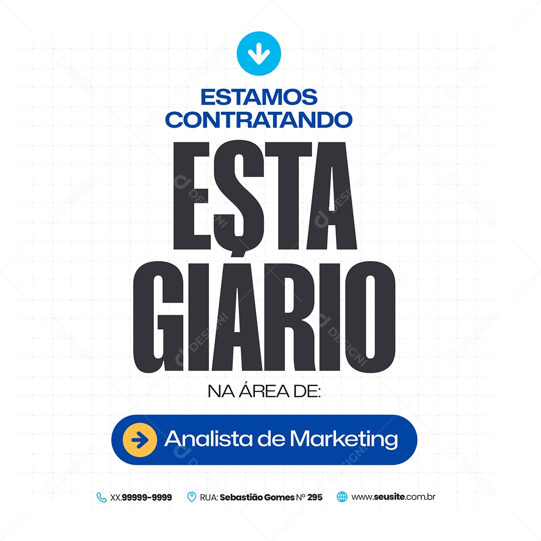 Vaga de Empregos Analista de Marketing Social Media PSD Editável