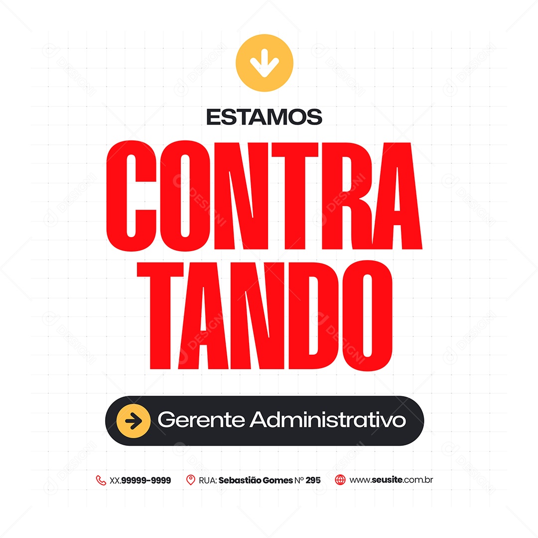 Vaga de Empregos Gerente Administrativo Social Media PSD Editável