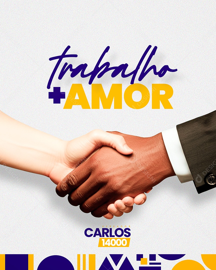 Política Vereador Carlos Trabalho mais Amor Social Media PSD Editável