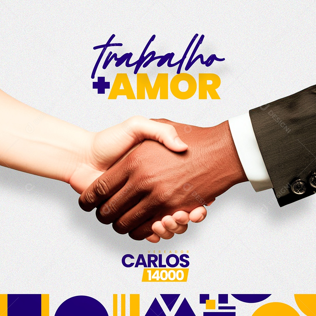 Feed Política Vereador Carlos Trabalho mais Amor Social Media PSD Editável