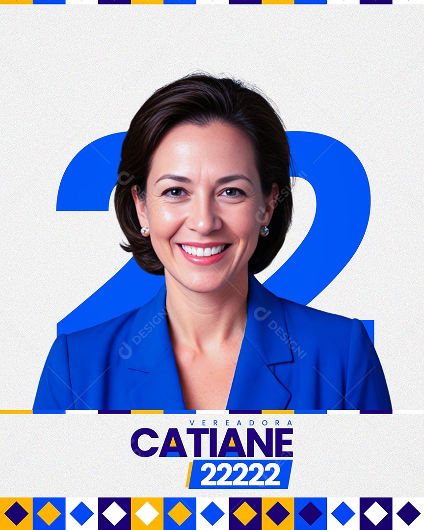 Política Vereadora Catiane Social Media PSD Editável