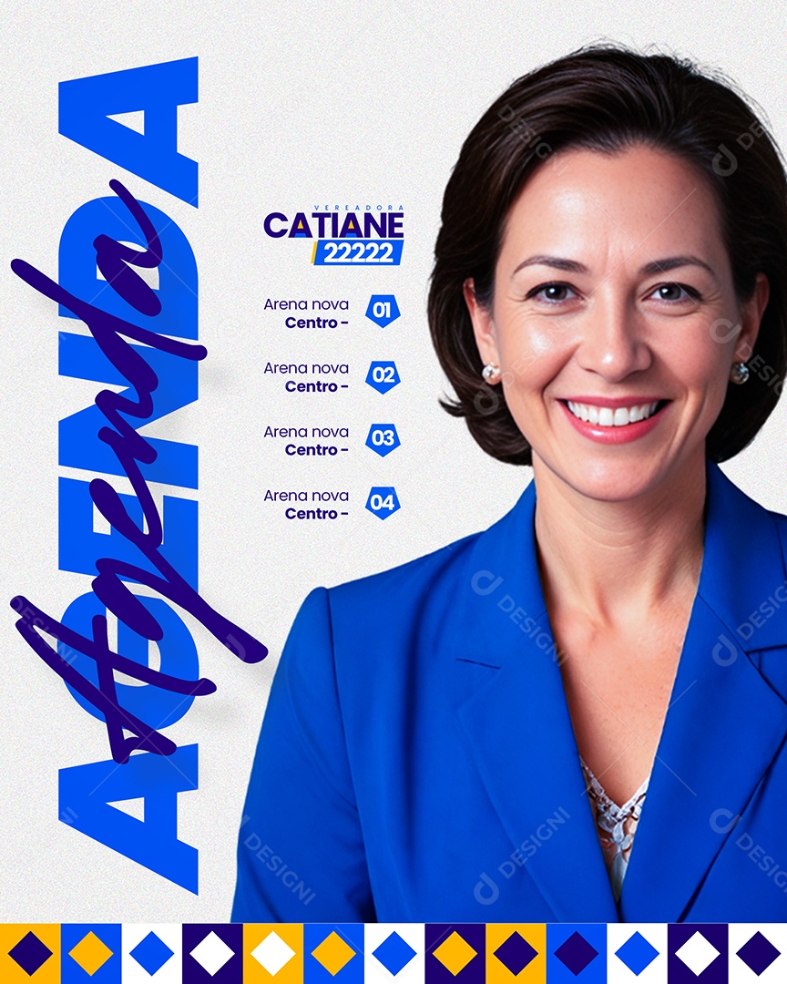 Política Catiane Agenda Social Media PSD Editável