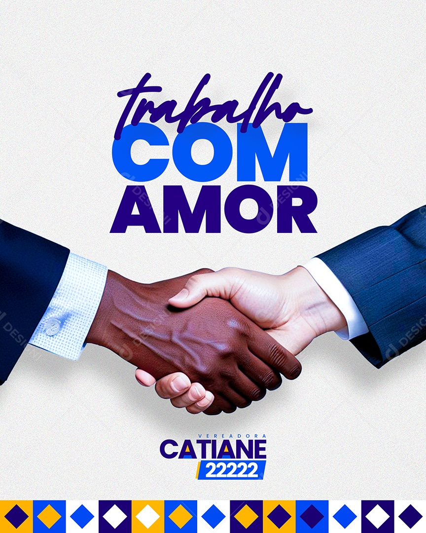 Política Catiane Trabalha com Amor Social Media PSD Editável