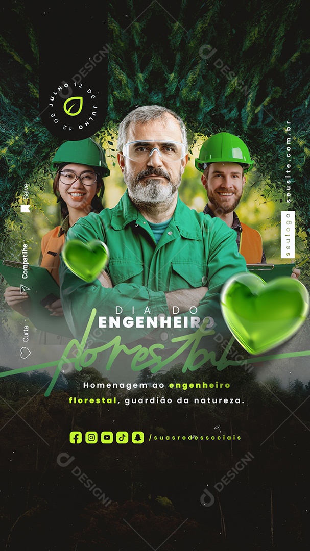 Story Dia do Engenheiro Florestal 12 de Julho Guardião Social Media PSD Editável