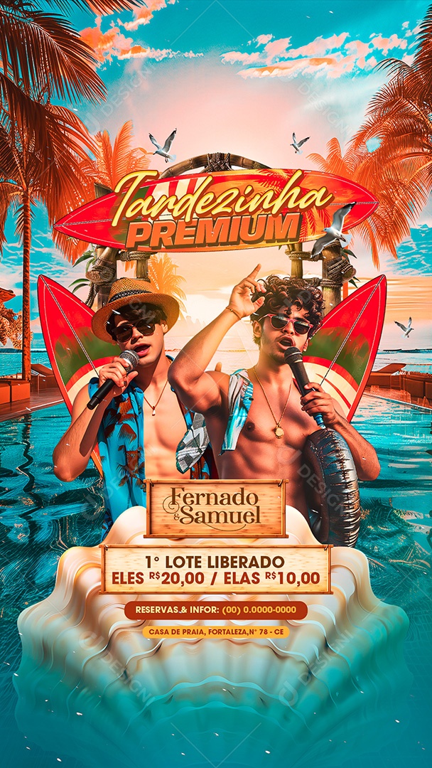 Flyer Story Tardezinha Premium Fernando e Samuel Social Media PSD Editável