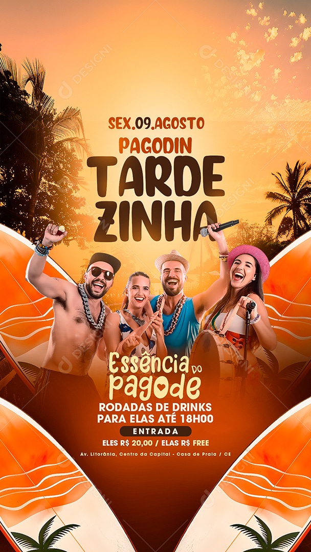 Flyer Story Pagadin Tardezinha Artsias Social Media PSD Editável